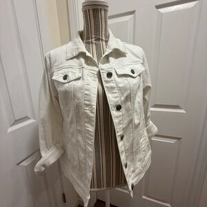 Grace and Lace White Denim Jacket Medium
